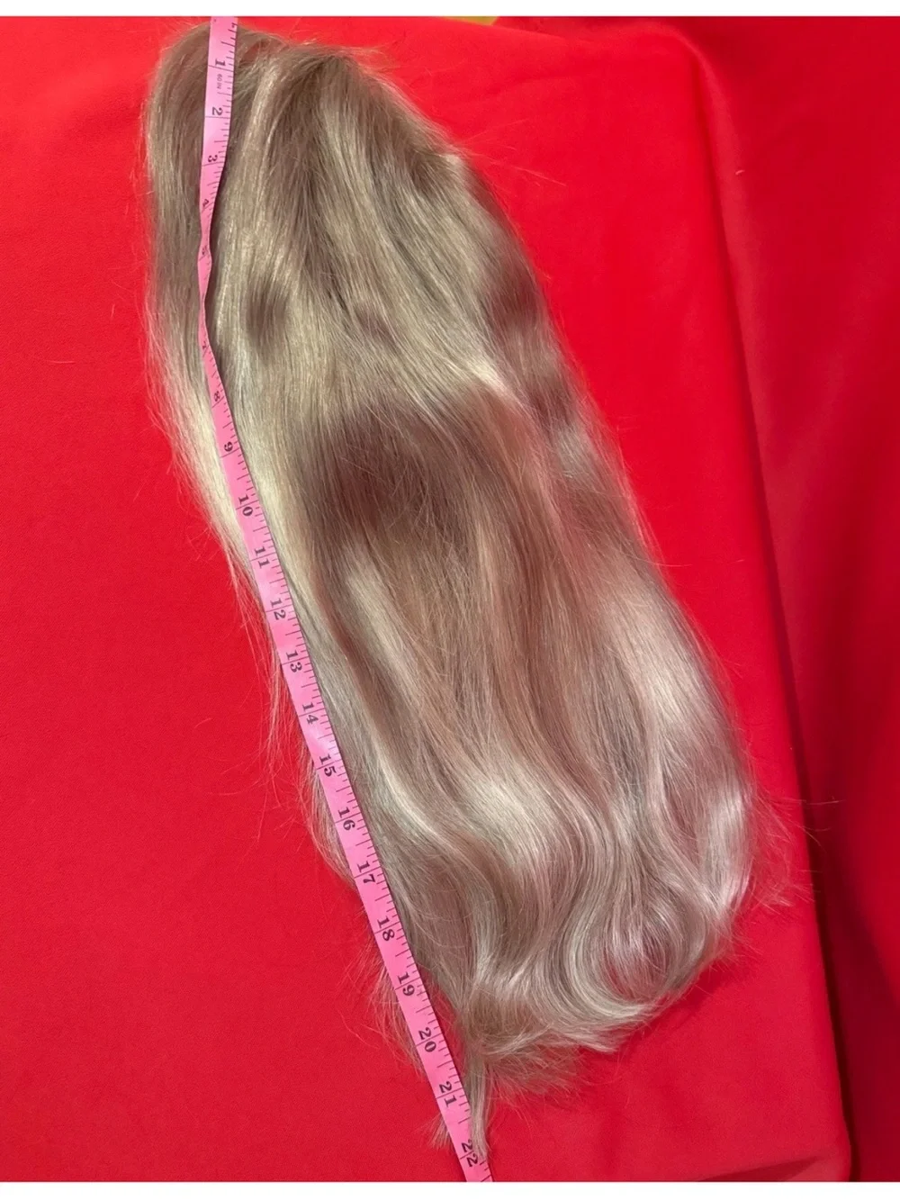 22” Wig Front Lace Natural Blonde Roots Ombré Highlight 100% Human Hair